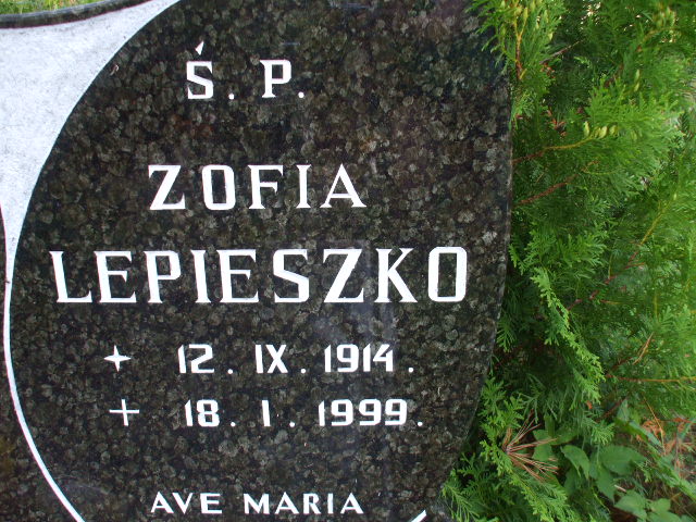 Zofia LEPIESZKO 1914 Gdynia - Grobonet - Wyszukiwarka osób pochowanych