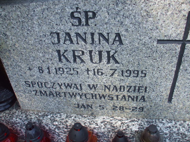 Janina KRUK 1925 Gdynia - Grobonet - Wyszukiwarka osób pochowanych